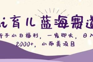 （16612期）Ai育儿蓝海赛道，新手小白福利，一发即火，日入2000+，小而美项目-麦资源网