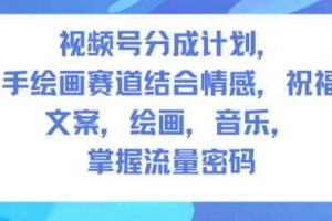 视频号分成计划，人生感悟手绘画赛道，文案，绘画，音乐，掌握流量密码-麦资源网