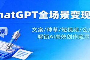 ChatGPT全场景变现课：文案/种草/短视频/公众号，解锁AI高效创作流量密码-麦资源网