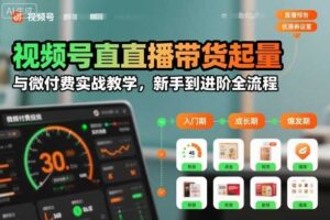 视频号直播带货起量与微付费实战教学,新手到进阶全流程-麦资源网