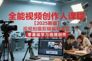 全能视频创作人课程【2025新版】视频拍摄剪辑编导运营，零基础学习视频创作（更新）-麦资源网
