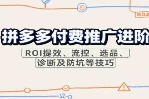 拼多多付费推广进阶，ROI提效、流控、选品、诊断及防坑等技巧（更新11月）-麦资源网