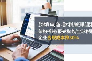 （16509期）跨境电商-财税管理课程：架构搭建/报关税务/全球税制，企业合规成本降30%-麦资源网