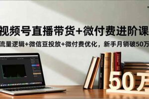 （16684期）视频号直播带货+微付费进阶课：流量逻辑+微信豆投放+微付费优化，新手月销破50万-麦资源网
