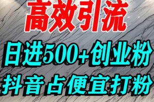 （16679期）怎么打创业粉？抖音利用占便宜心理引流创业粉，单人日引500+精准流量-麦资源网