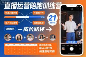 直播运营陪跑训练营，教你快速开播，新人小白快速落地实操-麦资源网