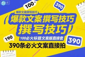 爆款文案撰写技巧，100个必火标题文案模版直接套，390条必火文案直接拍-麦资源网