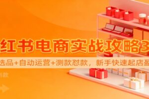 小红书电商实战攻略3.0：开店选品+自动运营+测款怼款，新手快速起店盈利-麦资源网