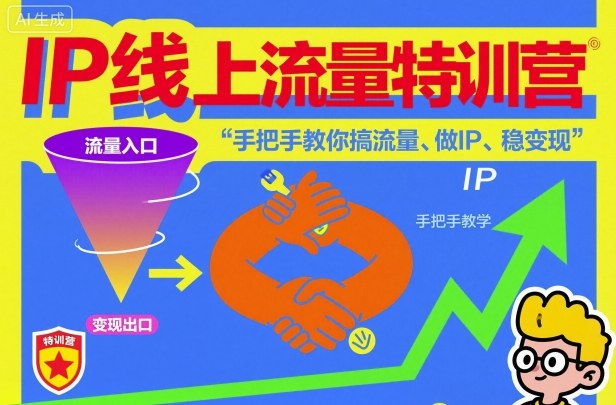 IP线*量特训营，手把手教你搞流量、做IP、稳变现