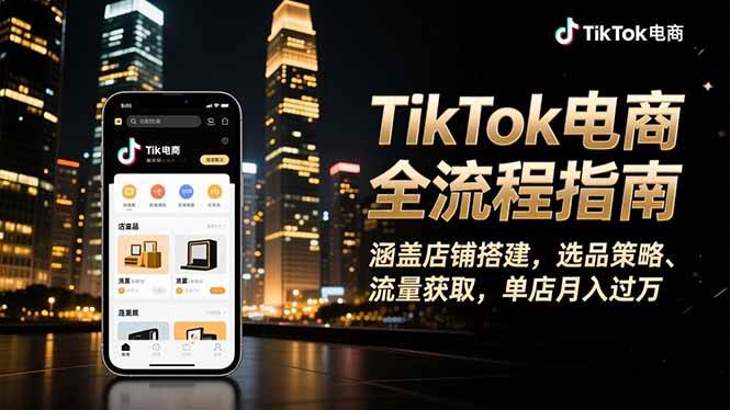 图片[1]-（16524期）TikTok电商全流程指南，涵盖店铺搭建、选品策略、流量获取，单店月入过万