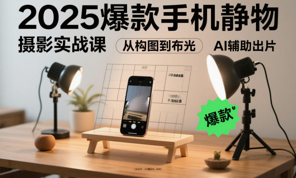 2025*手机静物摄影实战课，从构图到布光，不用贵设备，AI辅助出片