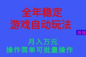 (16505期)全年稳定的游戏自动玩法,月入万元,操作简单可批量操作!-麦资源网