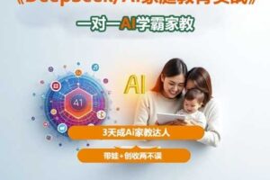 DeepSeek+Al家庭教育实战，一对一AI学霸家教，3天成Ai家教达人，带娃+创收两不误-麦资源网