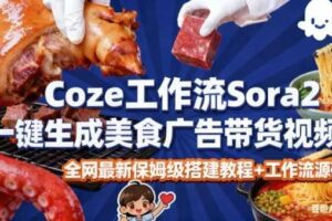 coze扣子智能体sora2一键生成美食广告高端视频工作流保姆级拆解教程，无需剪辑，无需拍摄-麦资源网