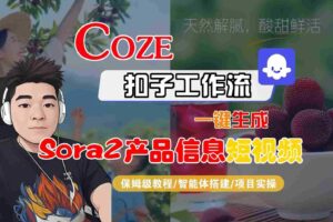 Coze扣子智能体工作流一键生成“SORA2产品信息“短视频,全流程保姆级教学-麦资源网