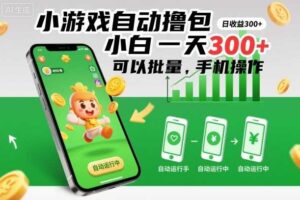 小游戏自动撸包，小白一天300+，可以批量，手机操作【揭秘】-麦资源网