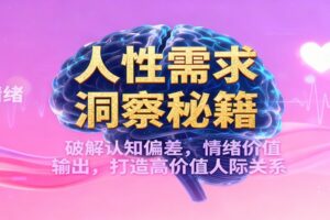 人性需求洞察秘籍，破解认知偏差，情绪价值输出，打造高价值人际关系-麦资源网