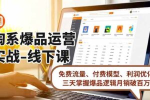 （16714期）淘系爆品运营实战-线下课，免费流量、付费模型、利润优化，三天掌握爆品逻辑月销破百万-麦资源网