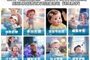爆火!AI制作宝宝第一视角科学育儿小知识视频,短短两月获赞百万的流量密码(详细教学)-麦资源网