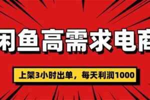 （16672期）闲鱼高利润电商，当天上架当天出单，一单利润300-麦资源网