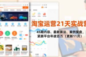 （16701期）淘宝运营21天实战营，45期内容、最新算法、案例复盘，紧跟平台年入百万（更新11月）-麦资源网