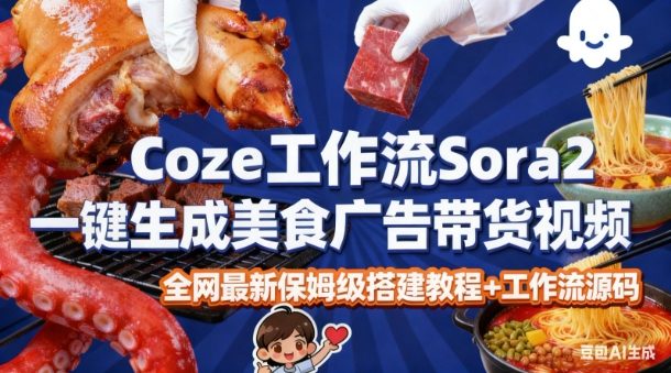 coze扣子智能体sora2一键生成美食广告*视频工作流保姆级拆解教程，无需剪辑，无需拍摄
