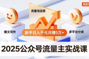 （16716期）2025公众号流量主实战课，爆文写作、流量池运营、多平台分发，新手日入千元月赚5万+更新11月-麦资源网