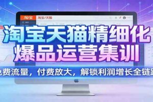 淘宝天猫精细化爆品运营集训：免费流量，付费放大，解锁利润增长全链路-麦资源网