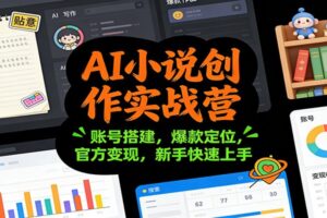 AI小说创作实战营：账号搭建，爆款定位，官方变现，新手快速上手-麦资源网