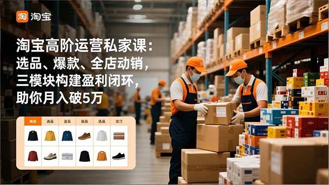 图片[1]-（16865期）淘宝高阶运营私家课：选品、爆款、全店动销，三模块构建盈利闭环，助你月入破5万