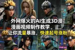 外网爆火的AI生成3D漫画视频制作教学，让你流量暴涨，快速起号涨粉！-麦资源网