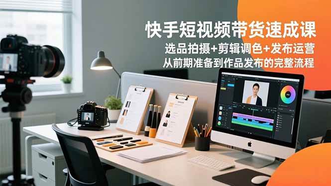 图片[1]-（16752期）快手短视频带货速成课，选品拍摄+剪辑调色+发布运营，从前期准备到作品发布的完整流程