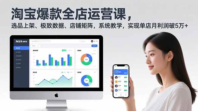 图片[1]-（16928期）淘宝爆款全店运营课2.0，选品上架、极致数据、店铺矩阵，系统教学，实现单店月利润破5万+