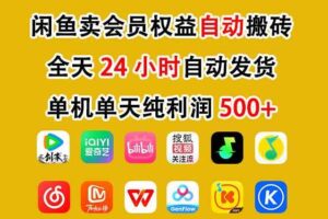 闲鱼卖会员权益，一部手机日入5张+，无需囤货全程24小时自动托管-麦资源网