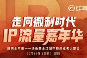 2025ip嘉年华万人12月14深圳线下课，走向微利时代，IP流量嘉年华，实操性极强的商业干货课-麦资源网