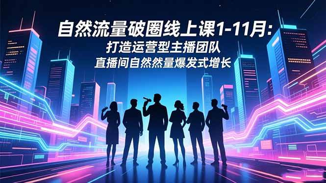 图片[1]-（16810期）自然流量破圈线上课1-11月：打造运营型主播团队 直播间自然流量爆发式增长