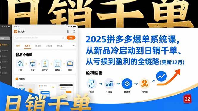 图片[1]-（16894期）2025拼多多爆单系统课，从新品冷启动到日销千单、从亏损到盈利的全链路（更新12月）