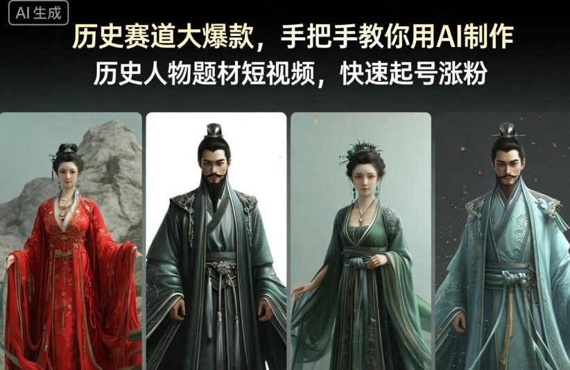 历史赛道大*，手把手教你用AI制作历史人物题材短视频，快速起号涨粉