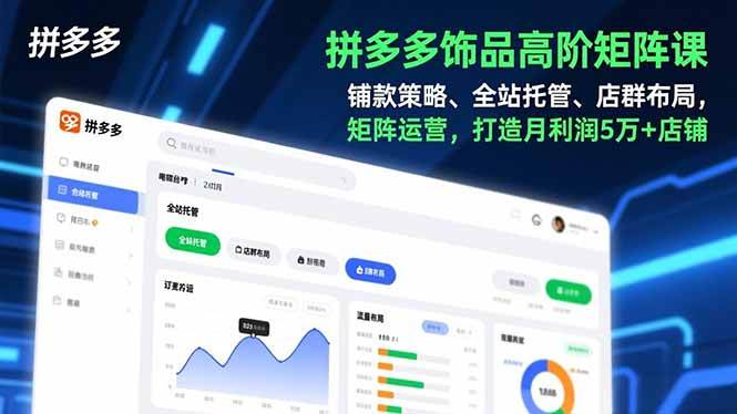 图片[1]-（16915期）拼多多饰品高阶矩阵课，铺款策略、全站托管、店群布局，矩阵运营，打造月利润5万+店铺