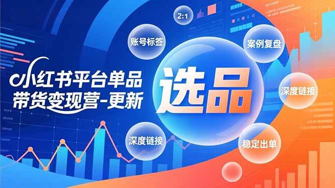 图片[1]-（16979期）小红书平台单品带货变现营-更新，极致选品、账号标签、案例复盘，深度链接，快速启动稳定出单