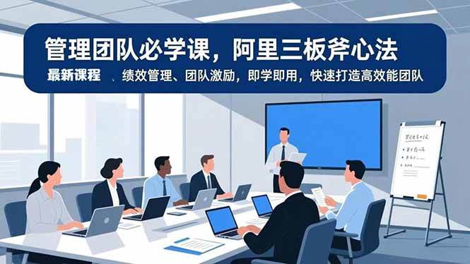 图片[1]-（16929期）管理团队必学课，阿里三板斧心法、绩效管理、团队激励，即学即用，快速打造高效能团队