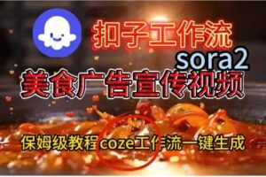 Coze扣子工作流一键生成Sora2美食户告宣传视频，保姆级搭建教程-麦资源网