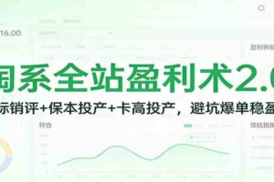 淘系全站盈利术2.0：打标销评+保本投产+卡高投产，避坑爆单稳盈利-麦资源网