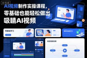 AI视频制作实操课程，零基础也能轻松做出吸睛AI视频-麦资源网