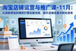 （16714期）淘宝店铺运营与推广课-11月：从测款筛选到爆款打爆完整流程，提升店铺流量与转化效率-麦资源网