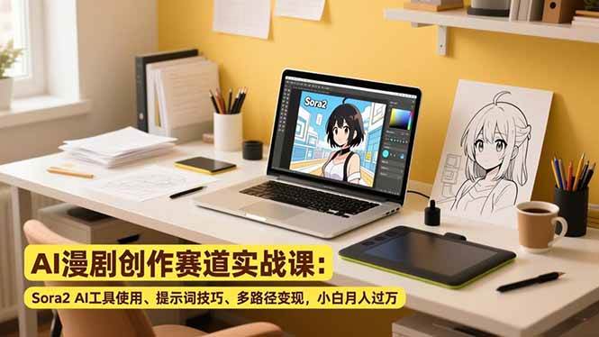 图片[1]-（16936期）AI漫剧创作赛道实战课：Sora2 AI工具使用、提示词技巧、多路径变现，小白月入过万
