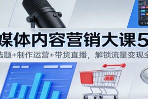 自媒体内容营销大课5.0：定位选题+制作运营+带货直播，解锁流量变现全流程-麦资源网