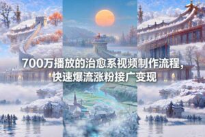700万播放的治愈系视频制作流程，快速爆流涨粉接广变现-麦资源网