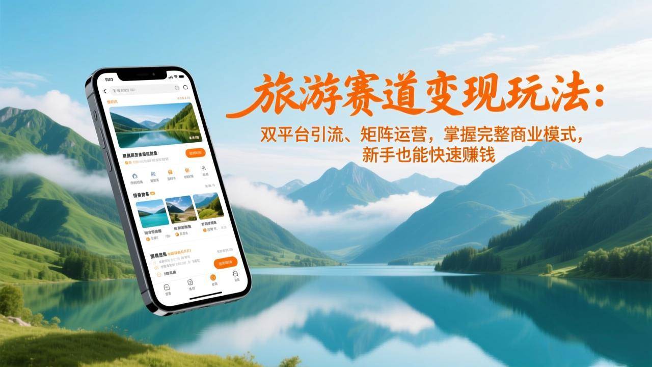 图片[1]-（17153期）旅游赛道变现玩法：双平台引流、矩阵运营，掌握完整商业模式，新手也能快速赚钱