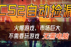 CS2游戏交易市场自动捡漏赚钱，开年王炸项目，无需电脑，一部手机轻松日入500+-麦资源网